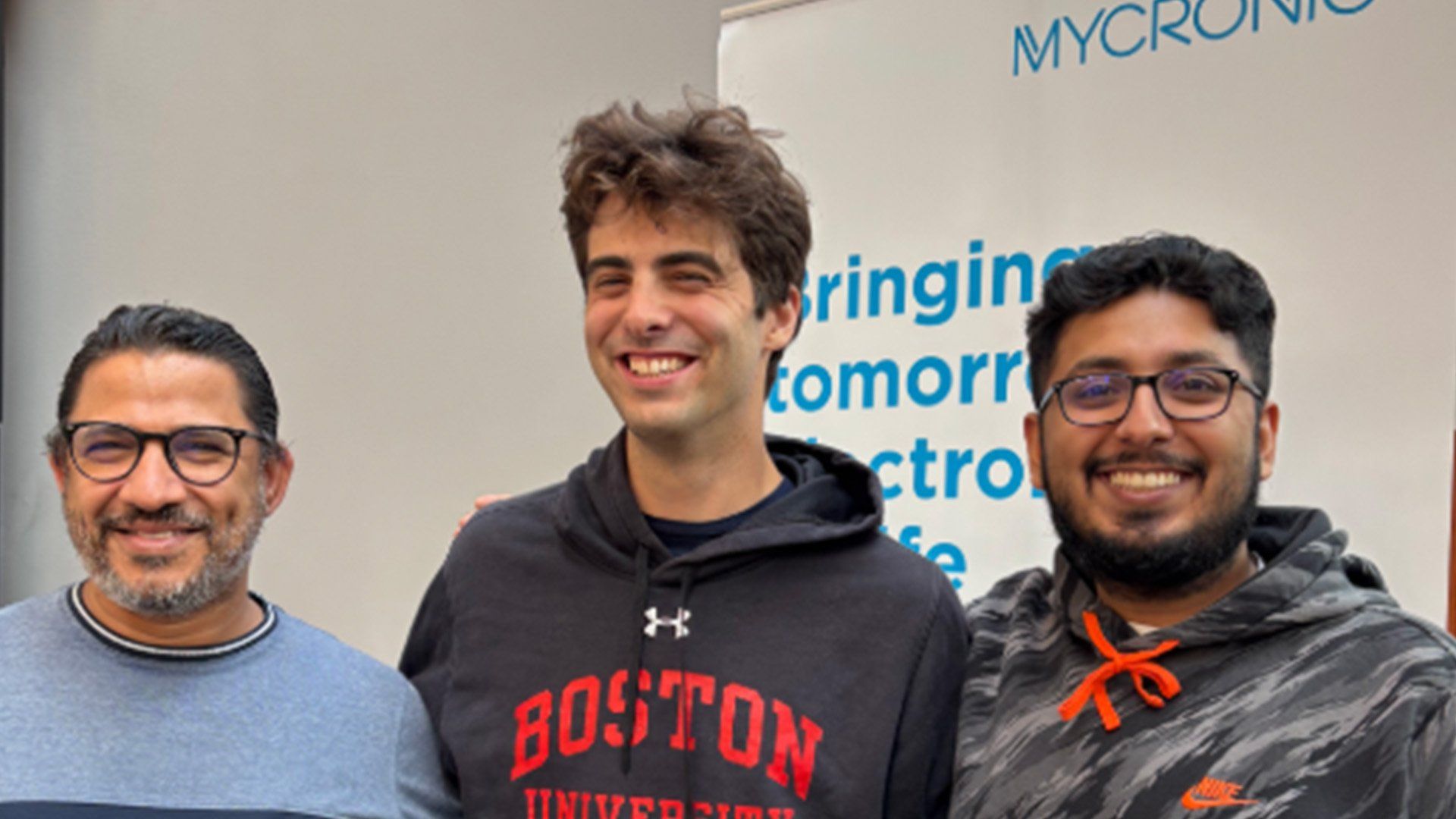 Field Service Engineers Raj Singh, Emad Mikhail and Sebastien Boussard at Mycronic HQ in Täby Sweden