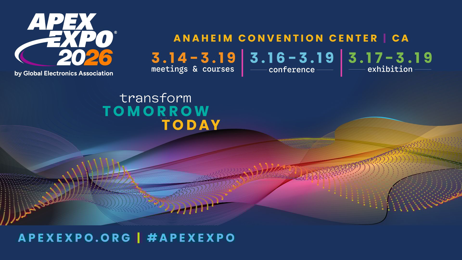 APEX Expo graphic for 2026 held in Anaheim, CA