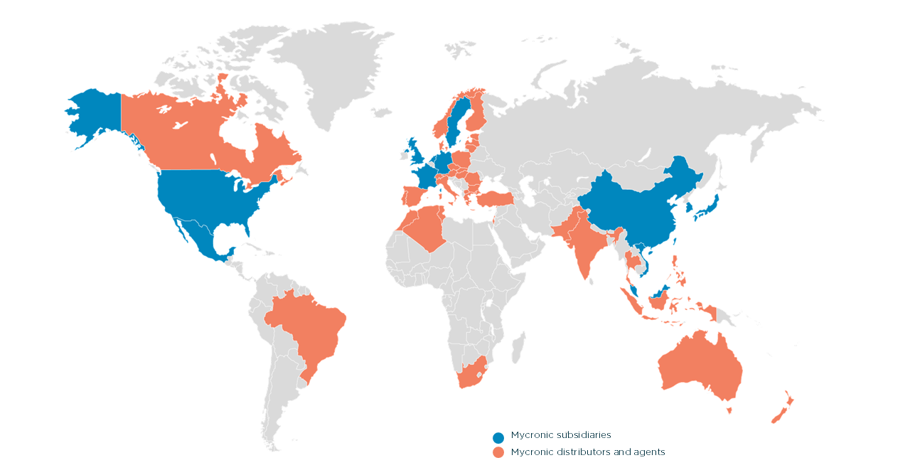 Mycronic Worldwide Footprint Map