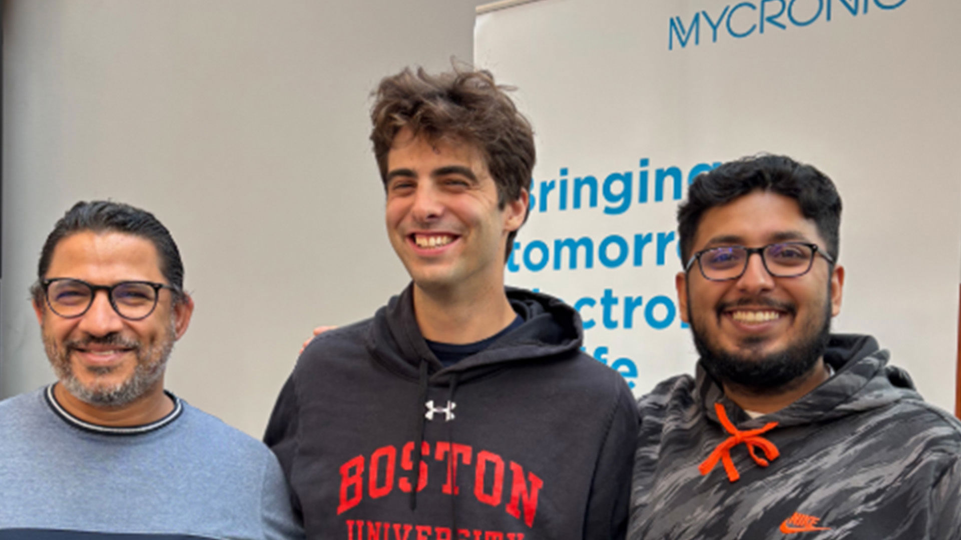 Field Service Engineers Raj Singh, Emad Mikhail and Sebastien Boussard at Mycronic HQ in Täby Sweden