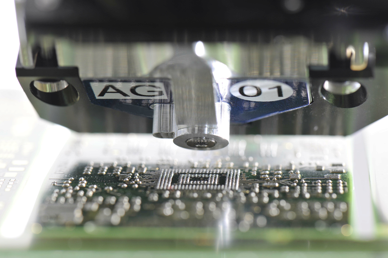 Close up of a jet printer ejector