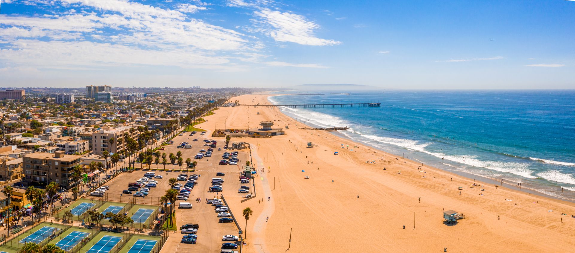 Aerial shot of a in Los Angeles, California